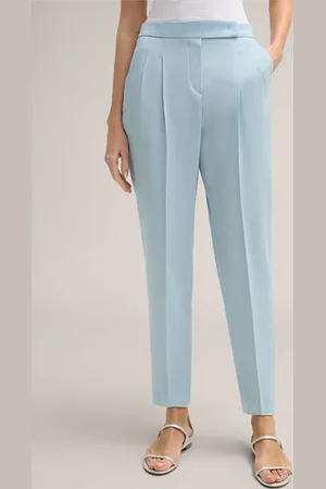 Windsor Schurwoll-Gabardine-Bundfalten-Hose im Jogger Stil