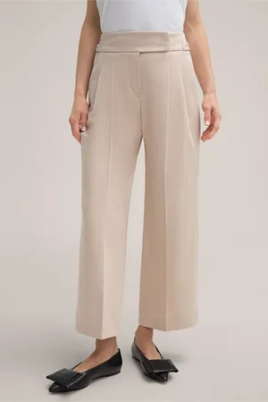 Windsor Double-Baumwollstretch-Bundfaltenhose, verkürzt