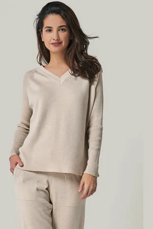 YOU LOOK PERFECT PULLOVER DORINA - Merino Pullover mit V-Ausschnitt