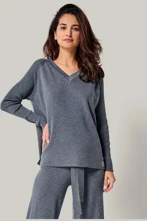 YOU LOOK PERFECT PULLOVER DORINA - Merino Pullover mit V-Ausschnitt