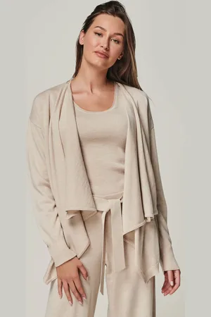 YOU LOOK PERFECT CARDIGAN BELLA - edler Wickelcardigan mit Wasserfall-Ausschnitt