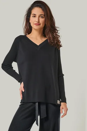YOU LOOK PERFECT PULLOVER DORINA - Merino Pullover mit V-Ausschnitt