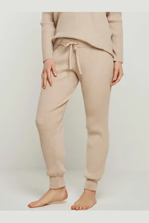 YOU LOOK PERFECT PANTS BLOSSOM - breit gerippte Merino Strickhose